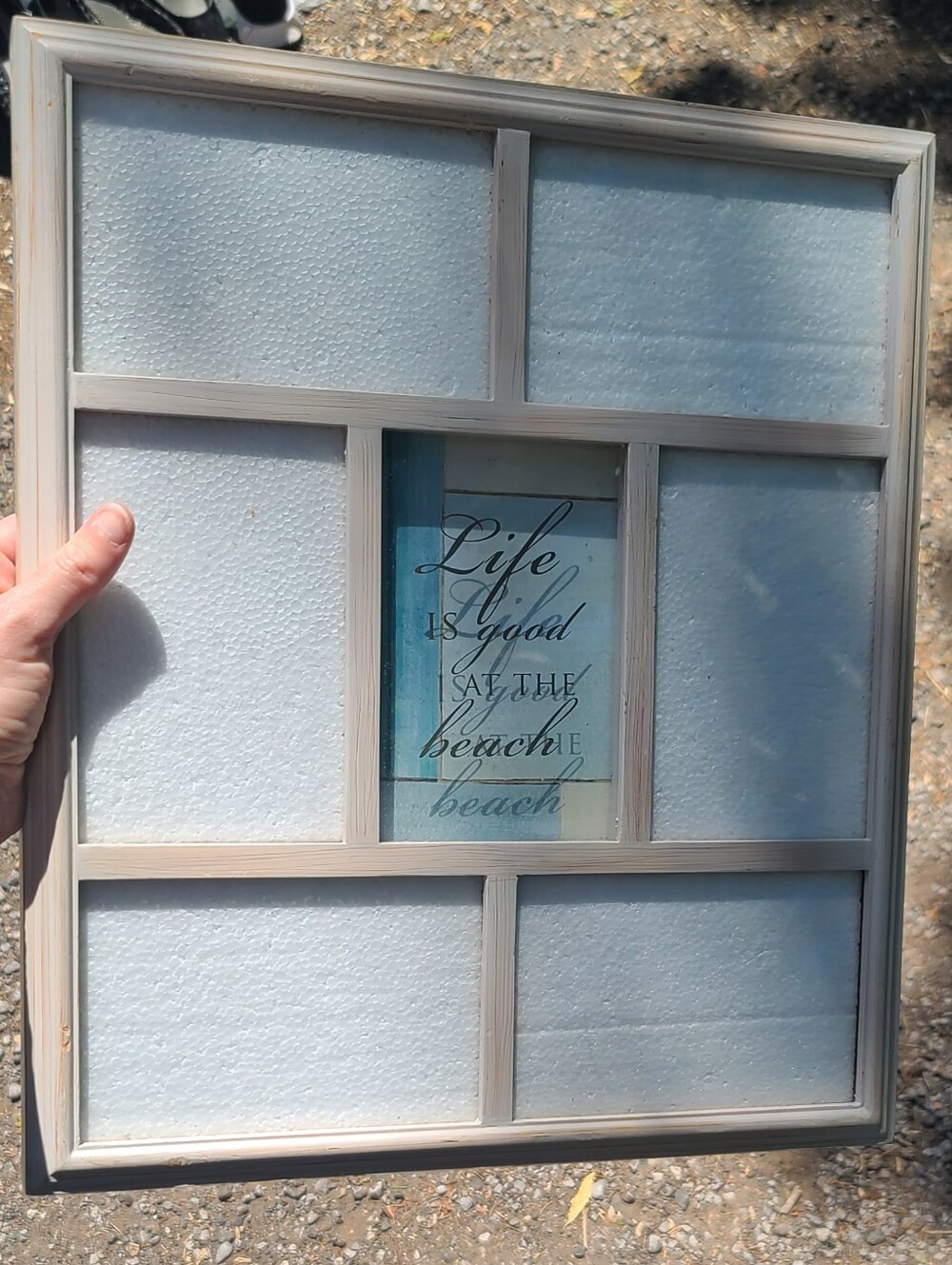 Neutral Wood-Framed Coastal Wall Art - Life Is Good Sign